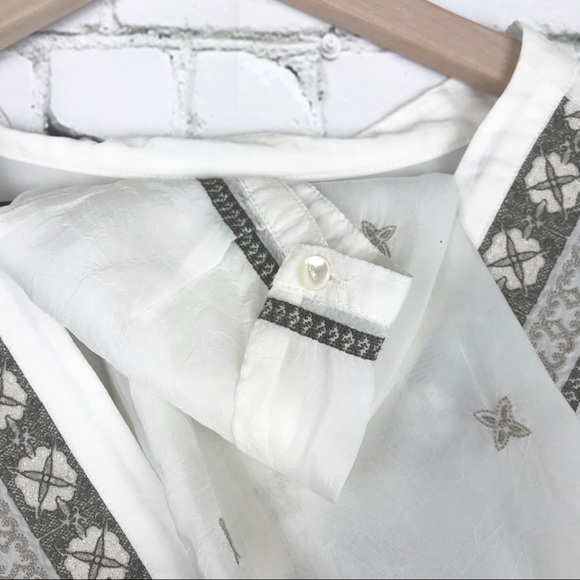 J.Jill Embroidered Sheer Tunic White Embellished - Picture 3 of 6